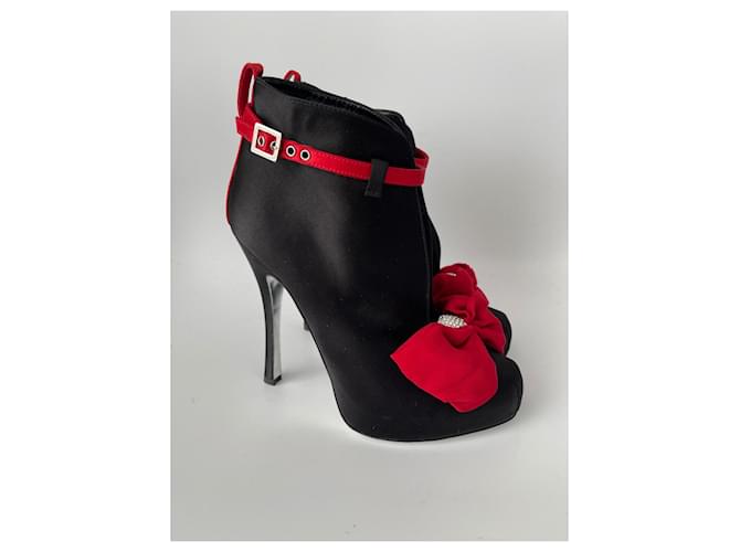 Dsquared2 stivaletti con fiocco rosso Nero - vista 5