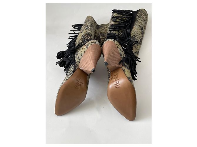 Isabel Marant Dana Canvas-Stiefel mit Fransen Gr 37 NEU Mehrfarben - Ansicht 10