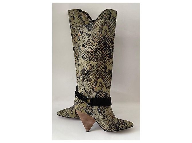 Isabel Marant Dana Canvas-Stiefel mit Fransen Gr 37 NEU Mehrfarben - Ansicht 7