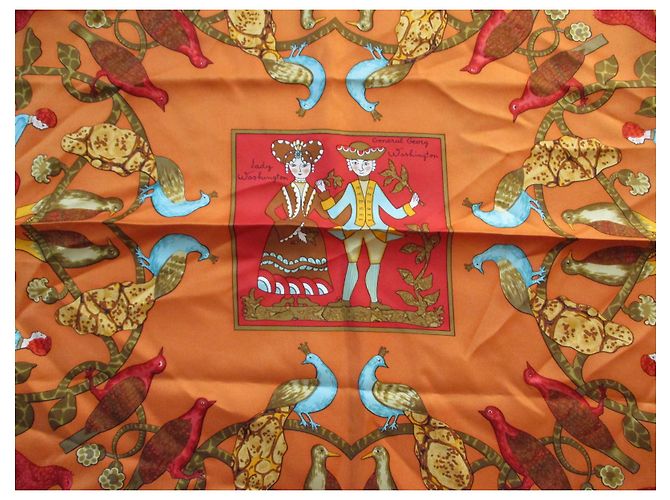 Hermès America antica, twill di seta. Multicolore - vista 3