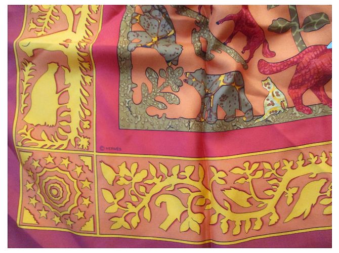 Hermès America antica, twill di seta. Multicolore - vista 4