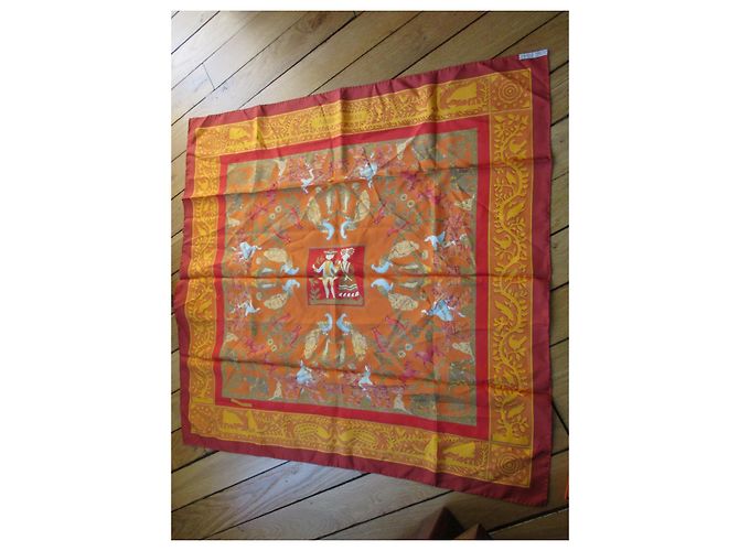 Hermès America antica, twill di seta. Multicolore - vista 5