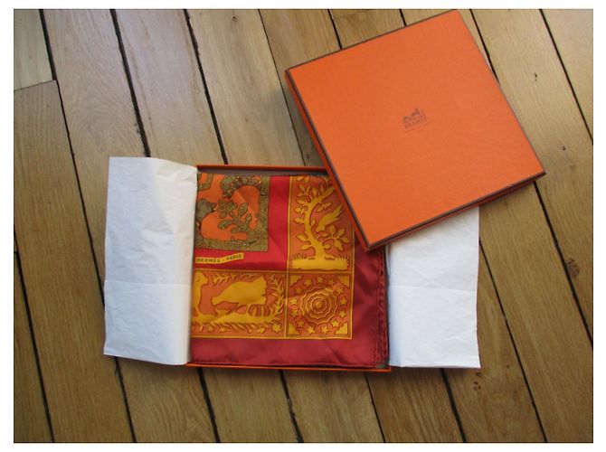 Hermès America antica, twill di seta. Multicolore - vista 6