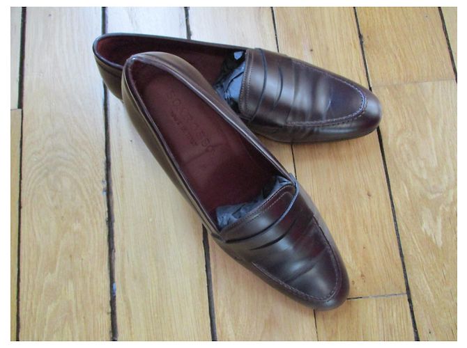 Autre Marque Mocassini in pelle bordeaux, Pointure 39. Bordò - vista 2