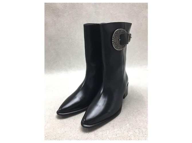 LOEWE Punta puntiaguda / botas vaqueras / botas vaqueras / 40 / BLK / Cuero - vista 2