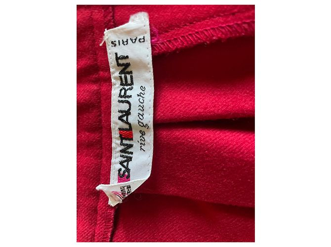 Yves Saint Laurent Falda cruzada plisada roja de Saint Laurent - vista 5