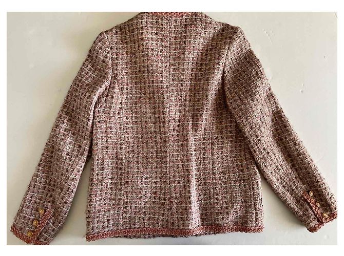 Autre Marque Ray Morice Paris Tweed Jacke Rosa Wolle 42 Pink - Ansicht 6