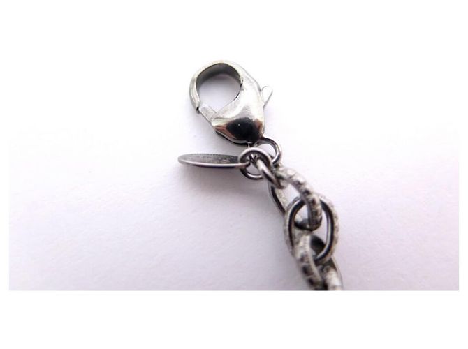 NUOVA COLLANA CHANEL LOGO CC 63 PENDENTE PERLINE IN METALLO ARGENTO E COLLANA DI CM - vista 4