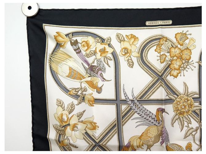Hermès NUOVA SCIARPA HERMES CARAIBES VAUZELLES GAVROCHE 45 SCIARPA IN SETA QUADRATO Nero - vista 2