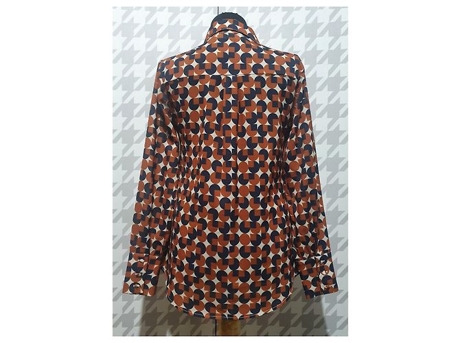 Autre Marque Top Kaos Jeans a Pois Marrone e Blu - vista 4