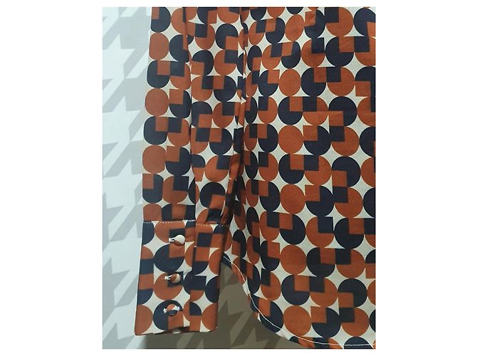 Autre Marque Top Kaos Jeans a Pois Marrone e Blu - vista 5