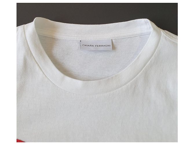 Camiseta larga blanca de algodón Chiara Ferragni M Blanco Multicolor - vista 4