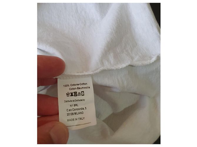 Camiseta larga blanca de algodón Chiara Ferragni M Blanco Multicolor - vista 5
