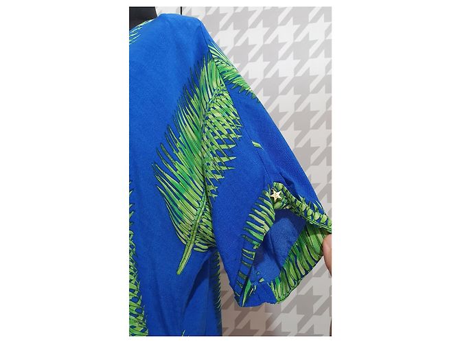 Autre Marque Top in viscosa blu e verde Fabienne Chapot XL - vista 2