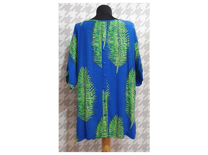 Autre Marque Top in viscosa blu e verde Fabienne Chapot XL - vista 4