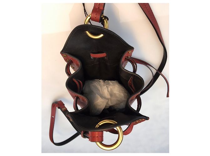 Isabel Marant Borsa a Tracolla in Pelle Rosso Scuro Bordò - vista 2