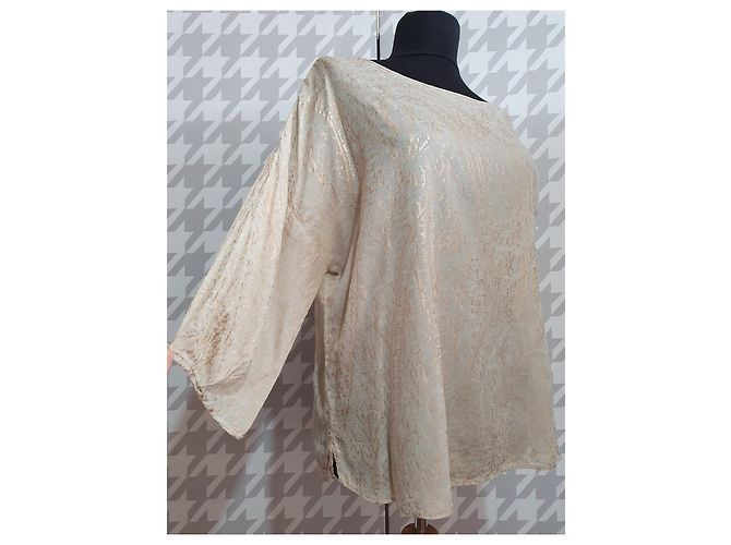 Blusa Day Birger & Mikkelsen Dourada e Cinza de Viscose Dourado - vista 3