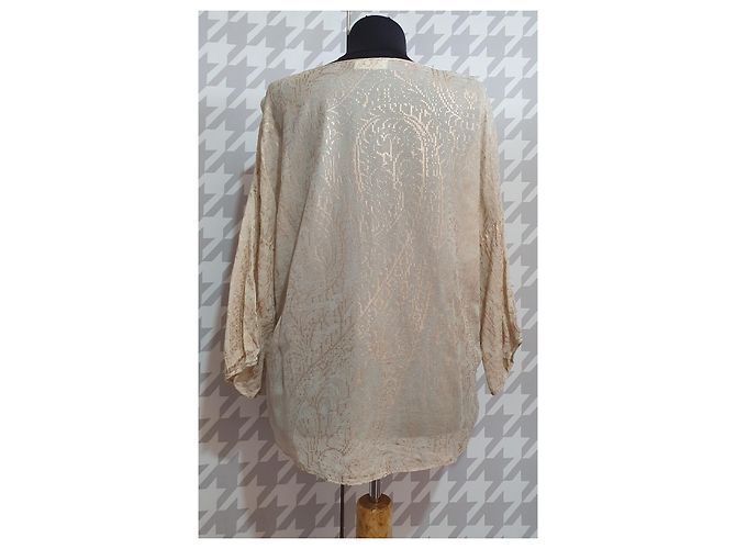 Blusa Day Birger & Mikkelsen Dourada e Cinza de Viscose Dourado - vista 4