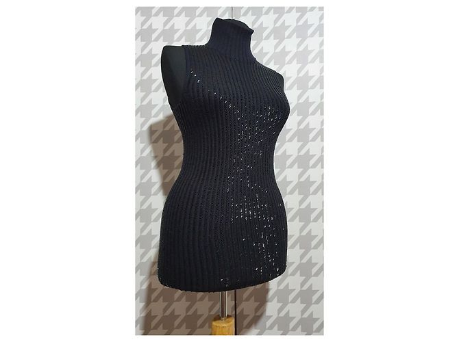 Giorgio Armani schwarzer Seiden Tanktop Pullover - Ansicht 2