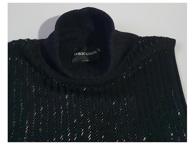Giorgio Armani schwarzer Seiden Tanktop Pullover - Ansicht 5