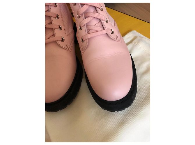 Fendi Stiefeletten Rosa Leder und Canvas Pink - Ansicht 7