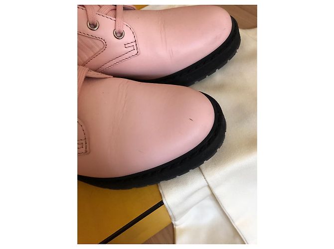 Fendi Stiefeletten Rosa Leder und Canvas Pink - Ansicht 9