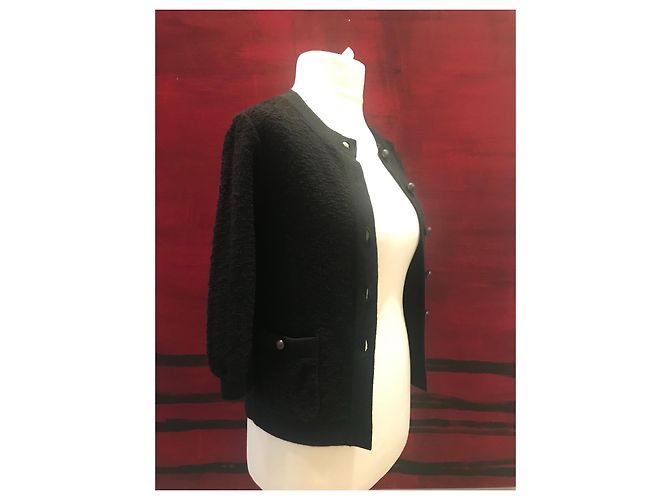 Chanel Uniform Boucle Cardigan Marine Wolle Marineblau - Ansicht 3