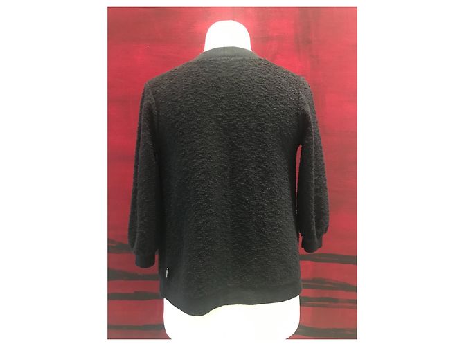 Chanel Uniform Boucle Cardigan Marine Wolle Marineblau - Ansicht 4