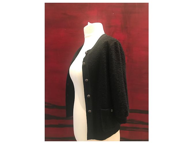 Chanel Uniform Boucle Cardigan Marine Wolle Marineblau - Ansicht 5