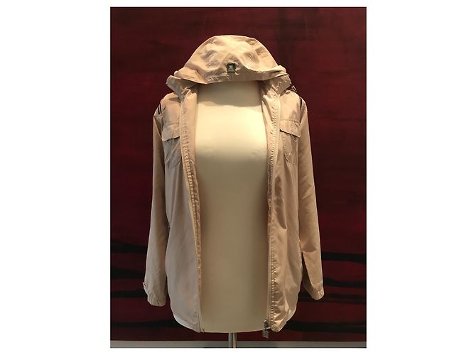 Giacca con cappuccio Chanel in nylon beige e nera Nero - vista 6