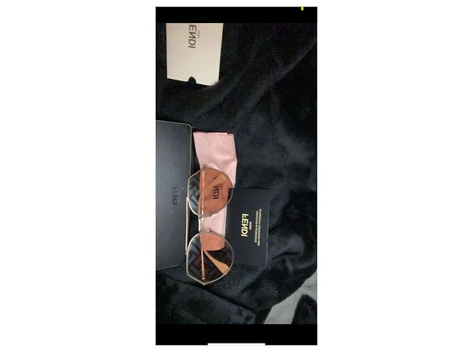 Fendi Eyeline Sonnenbrille Rosa Gold Metall Pink Golden - Ansicht 4