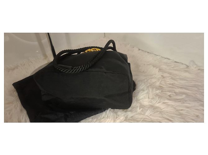 Pochette Yves Saint Laurent in tela nera Nero - vista 3