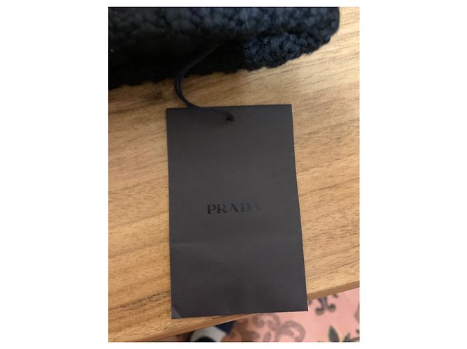 Prada Berretto da uomo in lana nera Lightning Bolt Nero - vista 8