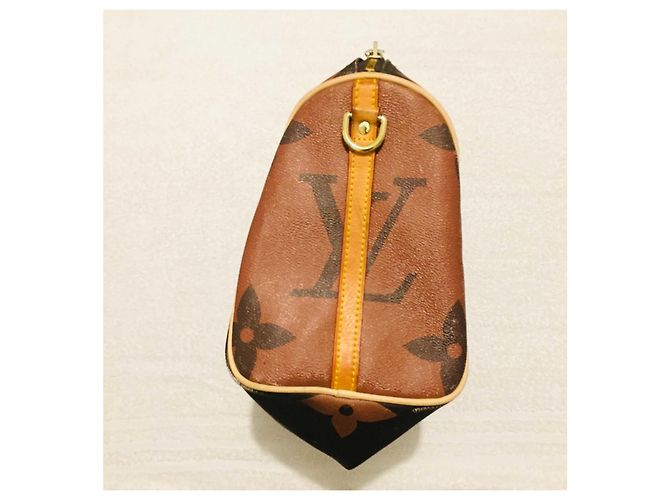 Louis Vuitton Speedy 30 Monogramma gigante Marrone Beige - vista 2