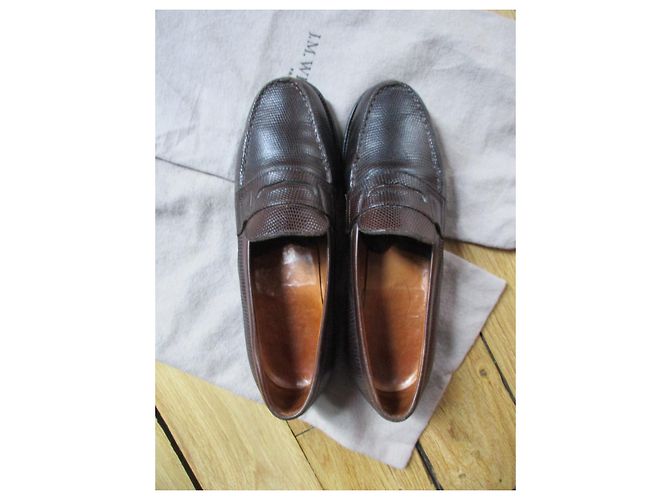 JM Weston Mocassini in lucertola marrone, Pointure 36. Marrone scuro - vista 3