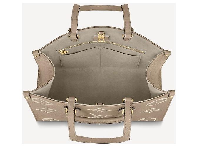 Louis Vuitton LV Onthego MM novo bicolor Bege - vista 3
