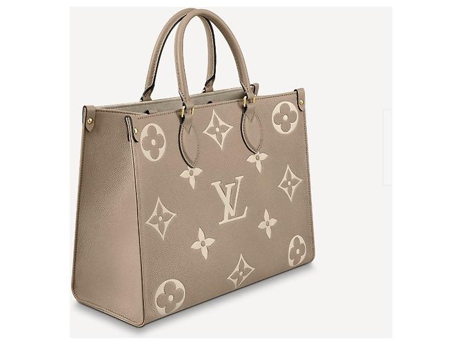 Louis Vuitton LV Onthego MM novo bicolor Bege - vista 4