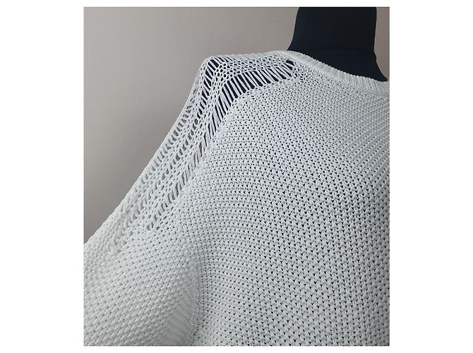 Fabiana Filippi weißer Baumwoll-Mesh-Pullover - Ansicht 2