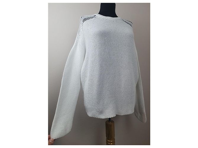 Fabiana Filippi weißer Baumwoll-Mesh-Pullover - Ansicht 3