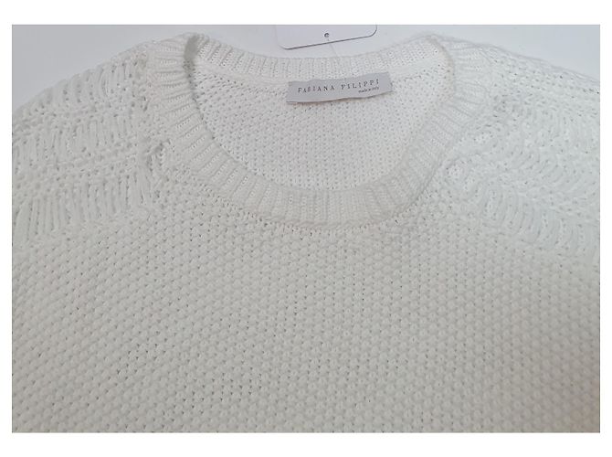 Fabiana Filippi weißer Baumwoll-Mesh-Pullover - Ansicht 4