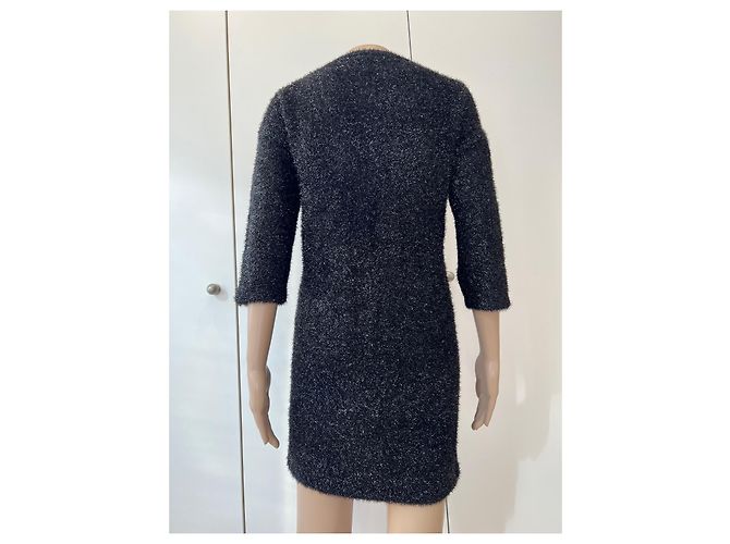 Elisabetta Franchi Glänzendes Kleid Schwarz Oversize - Ansicht 4