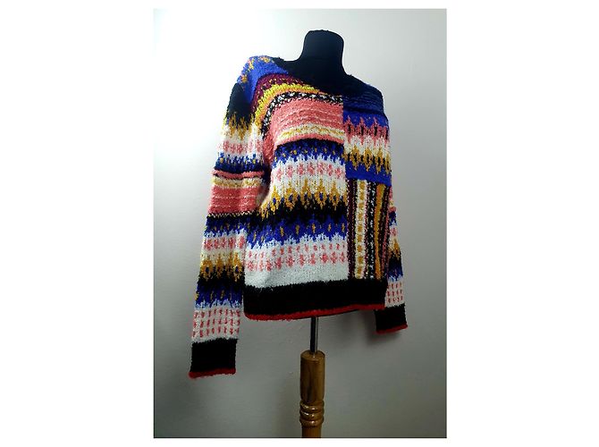 Free People mehrfarbiger Alpakawolle Pullover Mehrfarben - Ansicht 2