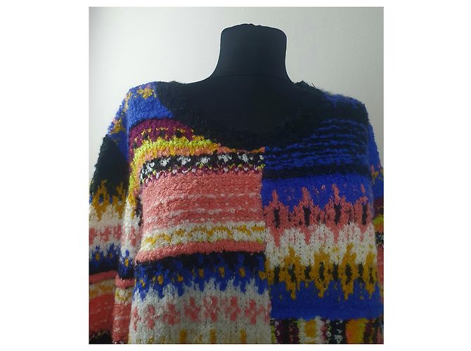 Free People mehrfarbiger Alpakawolle Pullover Mehrfarben - Ansicht 3