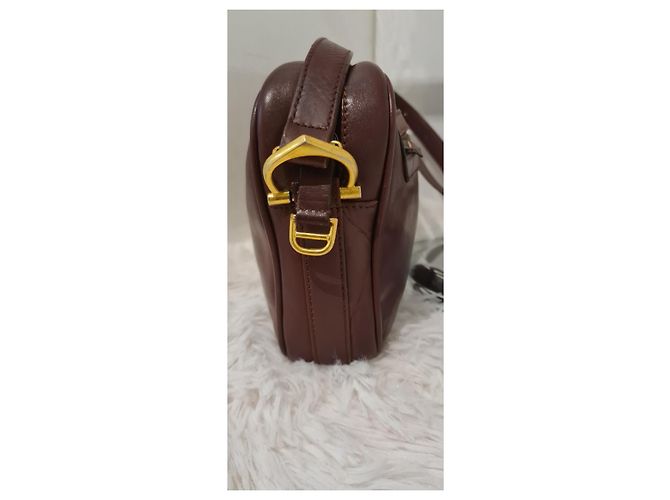 Borsa a tracolla Cartier in pelle rosso scuro Bordò - vista 4