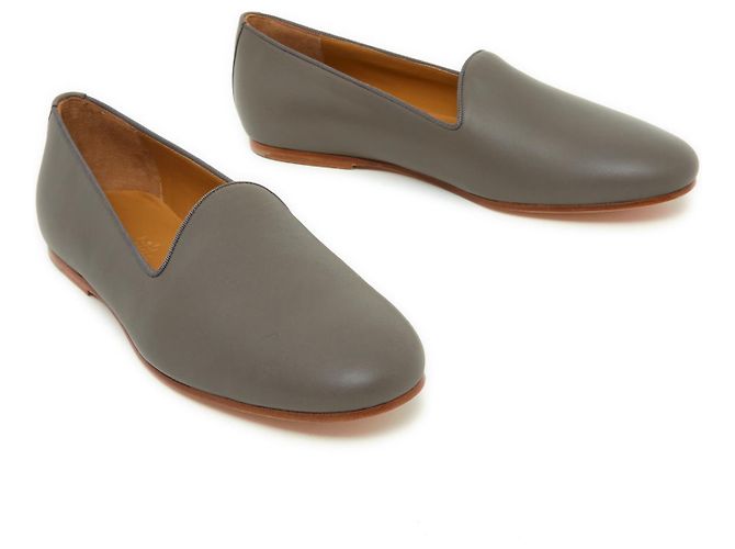 Hermès MOCASSINI IN PELLE CON CAVO FR40 new Grigio - vista 3