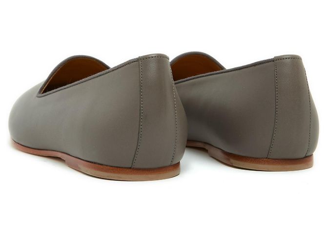 Hermès MOCASSINI IN PELLE CON CAVO FR40 new Grigio - vista 4