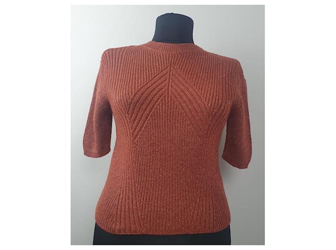 Sessun Jane kurzer Pullover braun und gold Golden - Ansicht 3