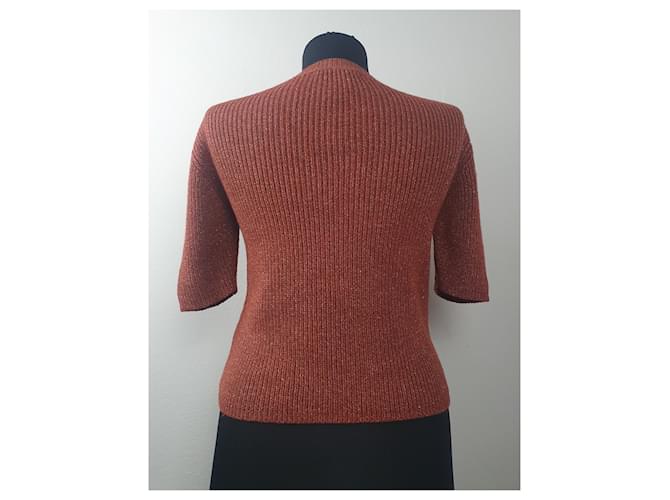 Sessun Jane kurzer Pullover braun und gold Golden - Ansicht 5