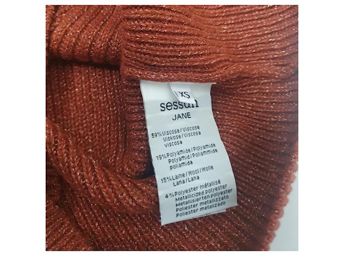 Sessun Jane kurzer Pullover braun und gold Golden - Ansicht 6