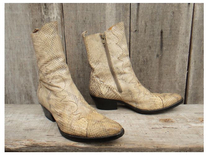 Botas Sartore de python bege 38 - vista 2